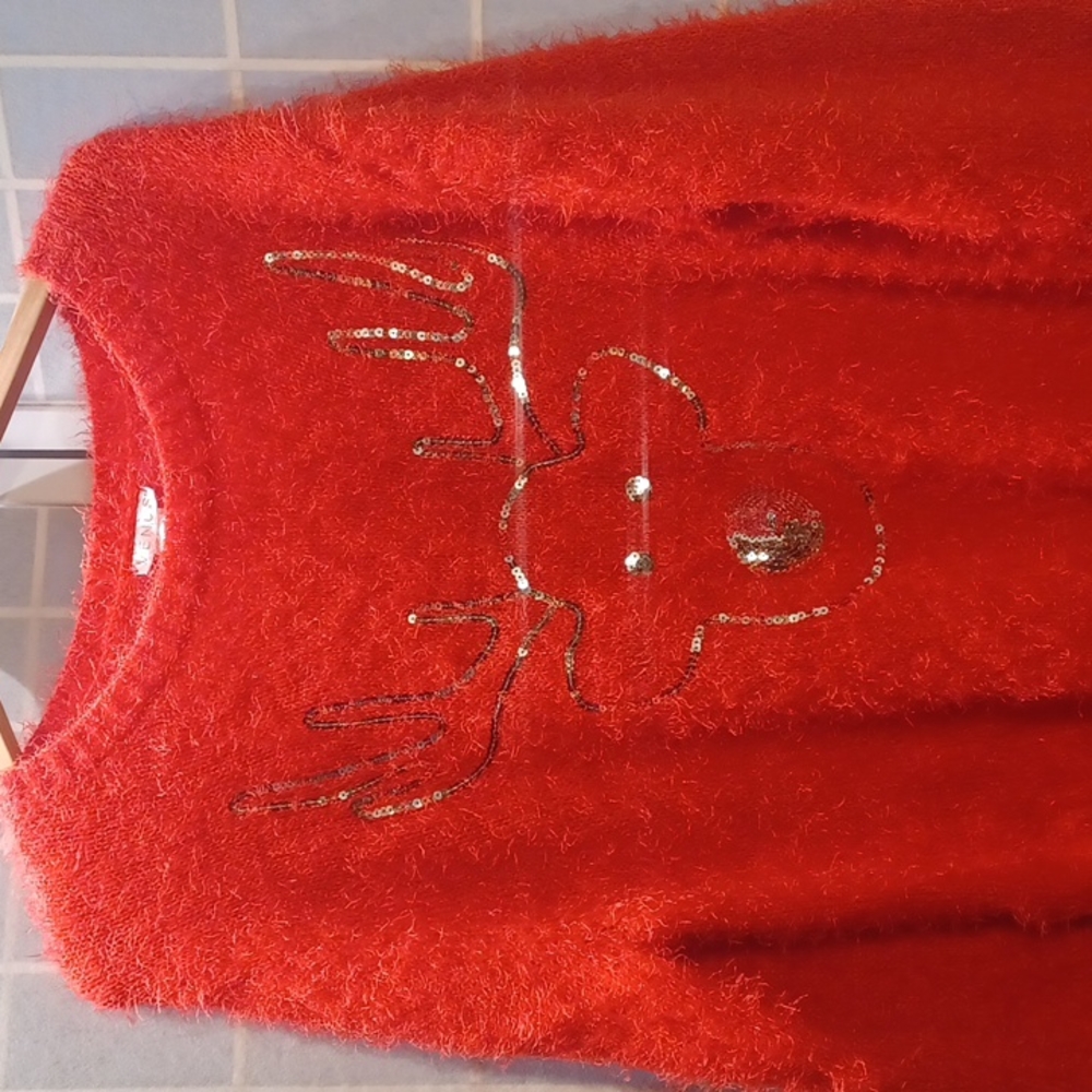 Fuzzy holiday sweater
